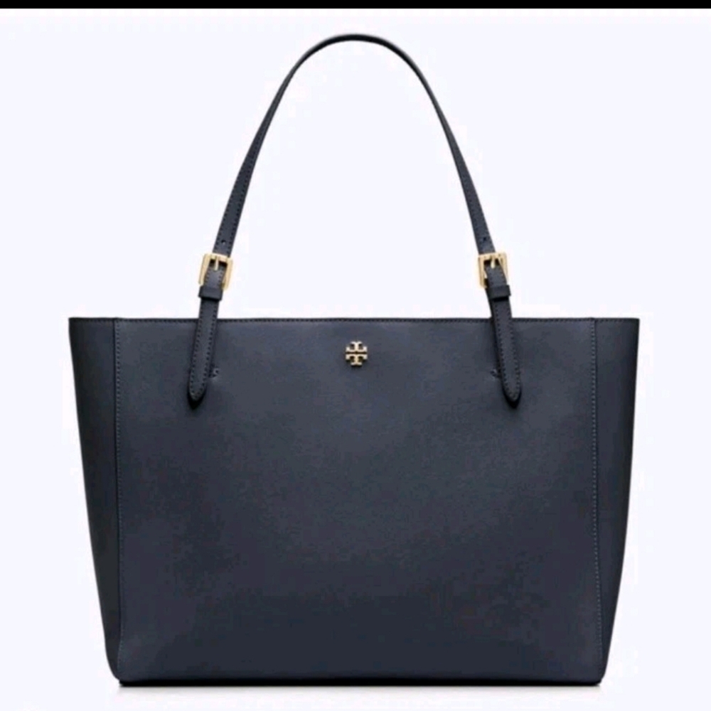 Tory Burch Black Tote with Gold Accents